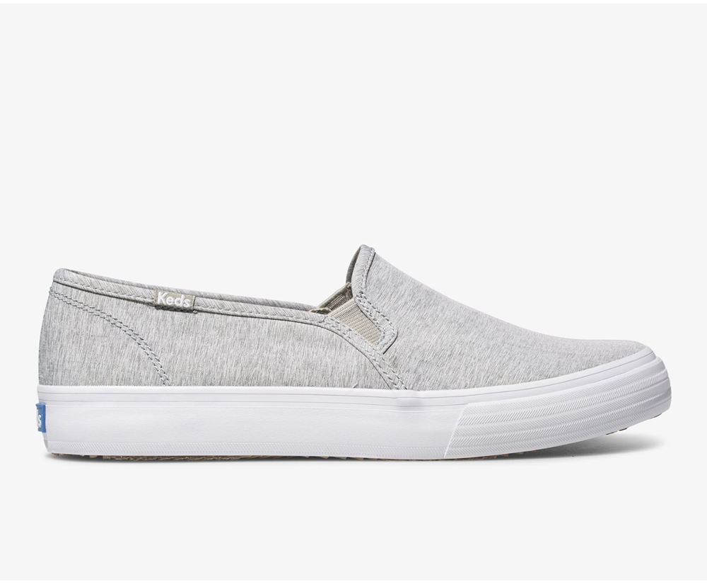 Keds Slip Ons Damen Grau - Double Decker Heathered Woven - WVN-237946